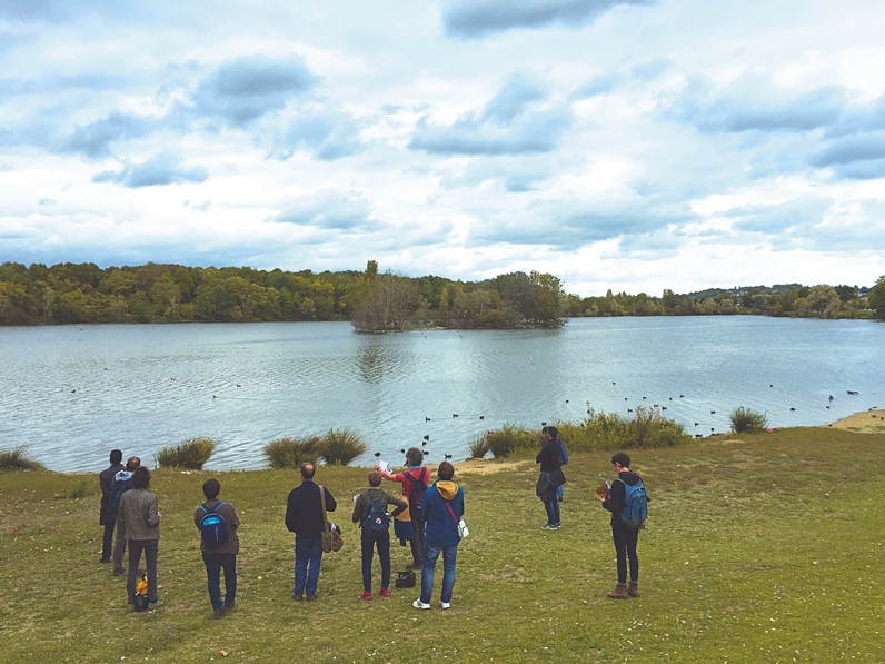 Parcours paysage et biodiversité organisé pour les Journées du Patrimoine, au lac Montalbot à Vigneux-sur-Seine - septembre 2019.