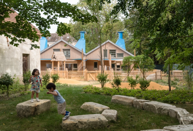 Wissous - Crèche Les Petits Loups - MOA ville de Wissous - MOE SCOP fair - Vue
depuis le jardin de la crèche