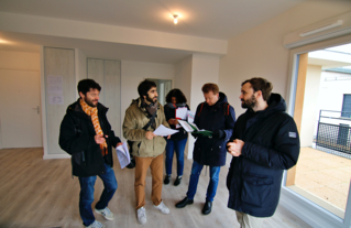 Visite d’un logement par les collaborateurs de GPA avec les conseillers du CAUE.