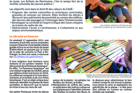 Fiche action, “Les Enfants du Patrimoine” Cette manifestation nationale a été créée par les CAUE d’Ile-de-France - pg2