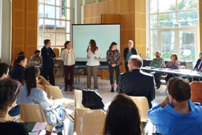 Présentation de l'action menée sur Dourdan avec des représentants de la commune et le CAUE91.