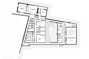 Palaiseau – Conservatoire à Rayonnement Intercommunal – Communauté d’Agglomération Paris Saclay/Deshoulières Jeanneau architectes –  Plan RDC bas