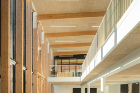 Palaiseau – Conservatoire à Rayonnement Intercommunal – Communauté d’Agglomération Paris Saclay  / Deshoulières Jeanneau architectes – juin 2023 – Hall / Foyer d’accueil