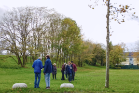 À la sortie du quartier du Long Rayage, les participants observent la végétation sur le talus.