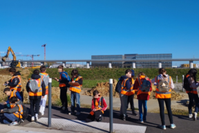 Découverte du viaduc de la ligne 18 et des aménagements urbains du quartier de Corbeville.