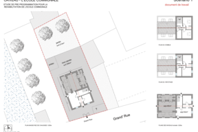 Scénario 1 avec 2 locaux d'activités et 2 logements indépendants.