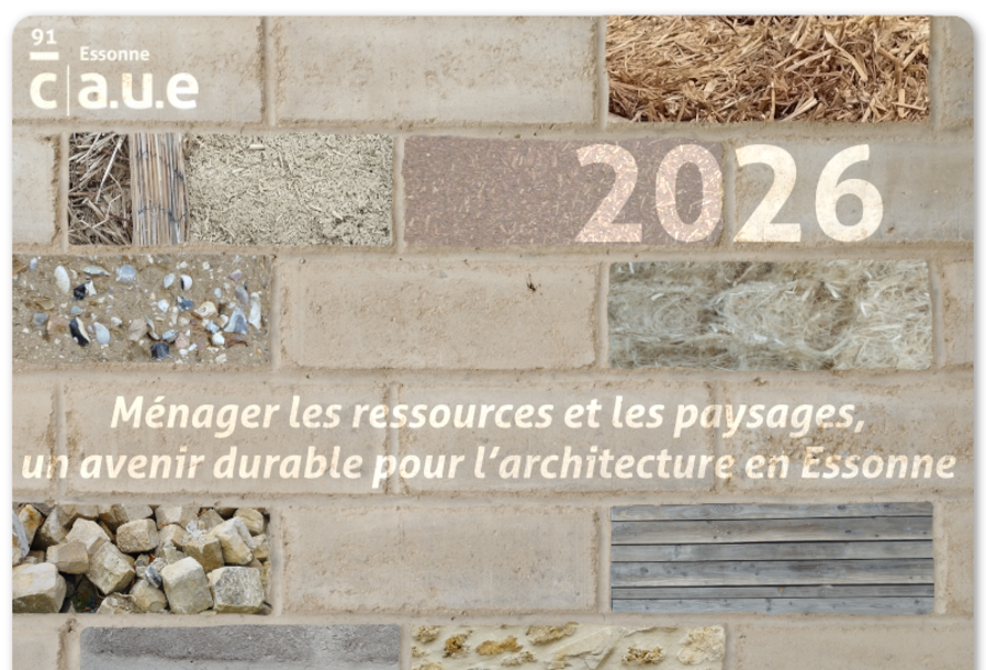 Olivier Clodong, président, Isabelle Ciekanski, directrice, et toute l'équipe du CAUE de l'Essonne vous présentent leurs meilleurs vœux pour l'année 2026 !
